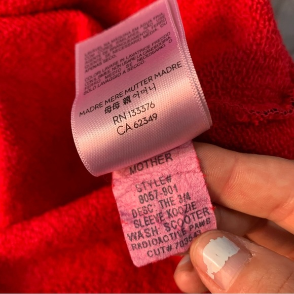 Mother Sweatshirt The 3/4 Sleeve Koozie in Scooter Radioactive Paws Red Leopard - Picture 7 of 8